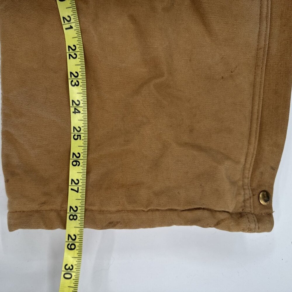 Vintage Carhartt Coveralls Quilted Insulated Duck Tan Mens 48 Red Lined X01 BRN - Picture 5 of 16